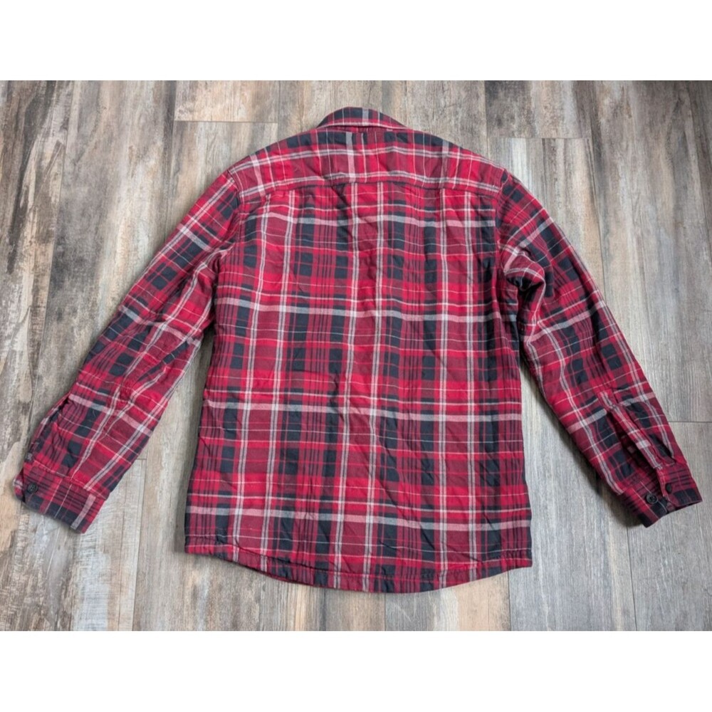 LL L.L. Bean Men's Quilt Lined Plaid Flannel Shirt Jacket Size Small 298234 Red - Picture 4 of 7